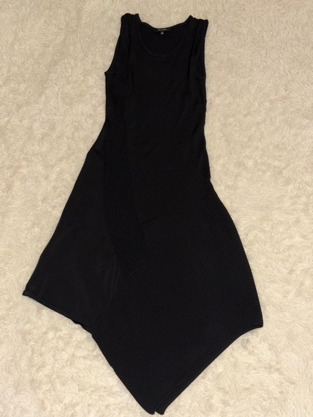 Pink Tartan Black Asymmetrical Ribbed Tank Dress